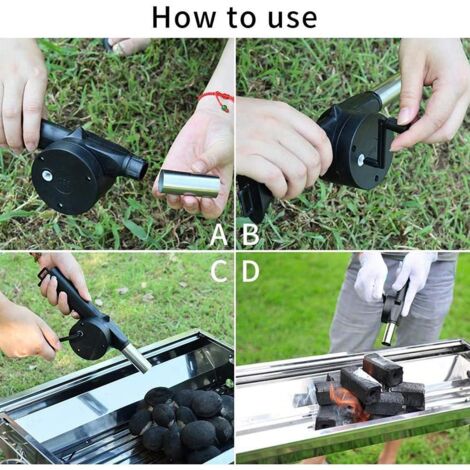 Soufflet manuel portable 25cm pour barbecue, feu de camp, pique-nique et cuisine extérieure (1/5)