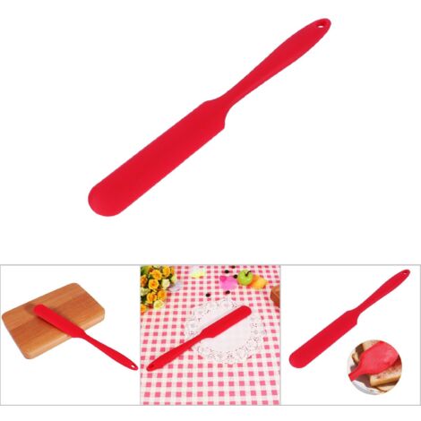 Spatule en Silicone Rouge pour Pâtisserie - Grattoir à Pâte et Mélangeur à Gâteau (1/5)