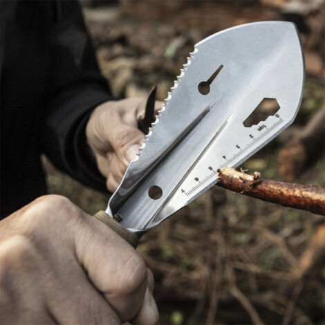 Pelle de Jardin Multifonction en Métal Dentelé - Outil de Creusage Portable avec Poignée Antidérapante - Équipement de Jardinage (1/5)