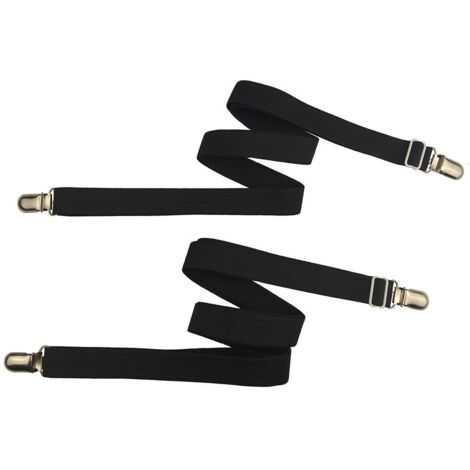2PCS Sangles de Fixation de Housse de Couette 90-180cm, Attaches Réglables pour Matelas (Noir) (1/5)
