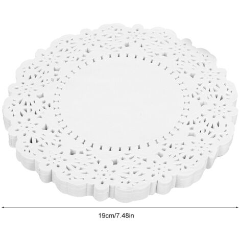 150 Pièces de Papier Dentelle Blanche Absorbant l'Huile Jetable pour Pâtisserie (1/5)