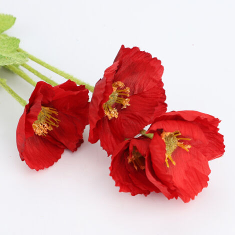 Fleur Artificielle Décorative Rouge Réaliste pour Salon Mariage Décoration Intérieure (1/5)