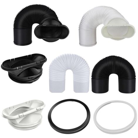 Tuyau d'évacuation flexible pour sèche-linge, hotte aspirante et climatiseur mobile, anneau de serrage noir (1/5)