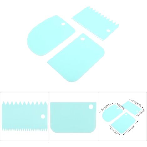 3 Pièces Spatules Souples Pâtisserie, Outils de Cuisine pour Décoration Gâteaux et Pâtisseries (Bleu) (1/5)