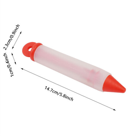 Stylo à Chocolat 4 Embouts Silicone pour Décoration Pâtisserie Moule à Gâteau Rouge (1/5)