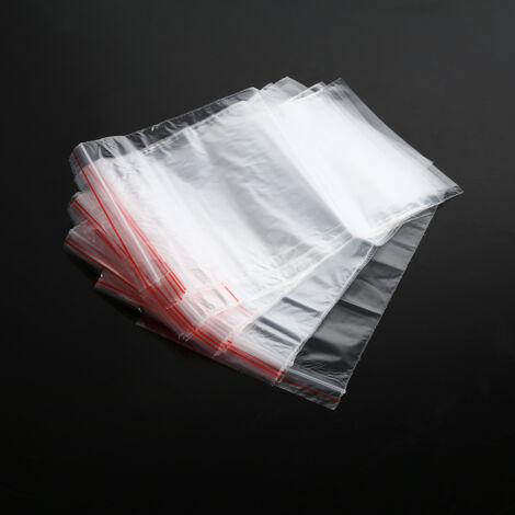 3 Tailles 100Pcs Sachets Plastiques Transparents Réutilisables à Fermeture Zip pour Aliments, Bonbons, Noix et Conservation (1/3)