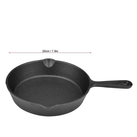 Poêle en Fonte Rétro 20cm Antiadhésive Naturelle - Sauté et Friture Parfaite (1/5)