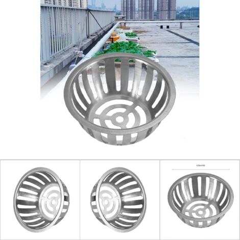 2 pièces Grille de Drain Anti-Obstruction Rond en Acier Inoxydable pour Balcon Jardin (125mm)