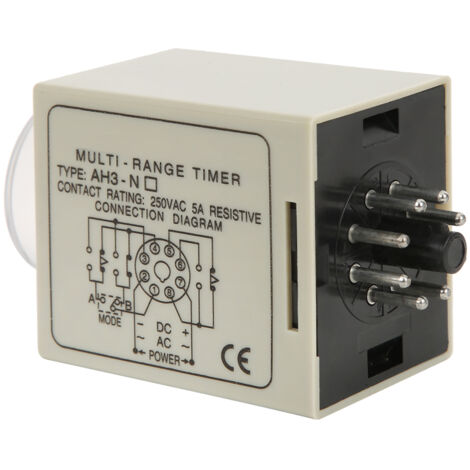 Relais Temporisateur Mini Ajustable, Mode A et B, Temporisations Multiples, AH3 Normalement Fermé, AC220V 50/60Hz (1/5)