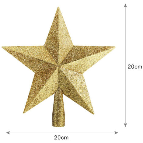 Étoile de Noël scintillante 20cm pour sapin, décoration festive pour la maison et fêtes (1/5)