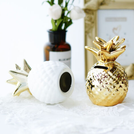 Coffret à pièces Ananas en Céramique, Tirelire Décorative Mignonne pour la Maison (1/5)