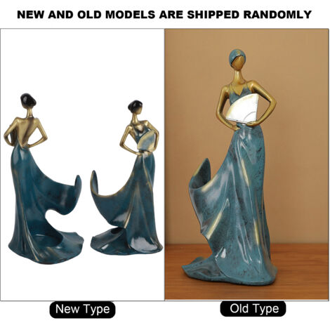 Figurine Fille Danseuse Porte-Bouteille en Résine Synthétique pour Décoration de Bar ou Maison Bleu (1/5)