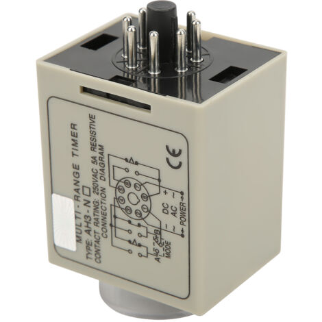 Relais Temporisateur Mini AH3 NA, Réglable Multi-Périodes Mode A/B, AC220V 50/60Hz (1/5)