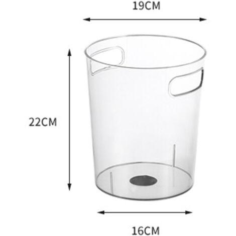 Poubelle de bureau transparente en PET, seau de rangement pour déchets, bac plastique clair pour cuisine ou salon, glacière compacte 19x16x22cm (1/2)
