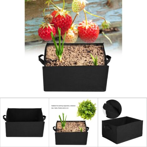 1 Sac de Culture Carré pour Fraises et Légumes - Pot de Jardin pour Plants et Fleurs (40x30x20cm)