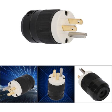 Prise industrielle étanche 3 pôles 125V 15A, connecteur électrique robuste pour usage professionnel (1/5)