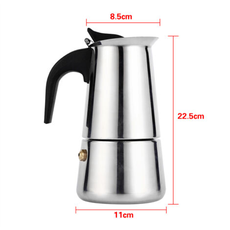 Cafetière Italienne en Acier Inoxydable pour Cuisinière, Bureau ou Maison (450ml) (1/3)