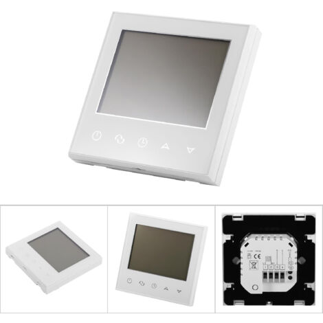 Thermostat Numérique LCD Écran Tactile Programmable Contrôleur de Température Intelligent Blanc (1/5)