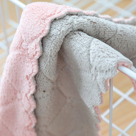 Lingettes de Nettoyage Épaisses en Microfibre Multicolores pour Cuisine (Gris Rose) (1/2)