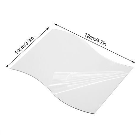 6 Éléments Autocollants Miroir Mural Forme Vague Décor Salle de Bain Modulable (1/5)