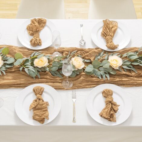Drape de Table en Mousseline Plissée pour Décoration de Salle à Manger (1/3)