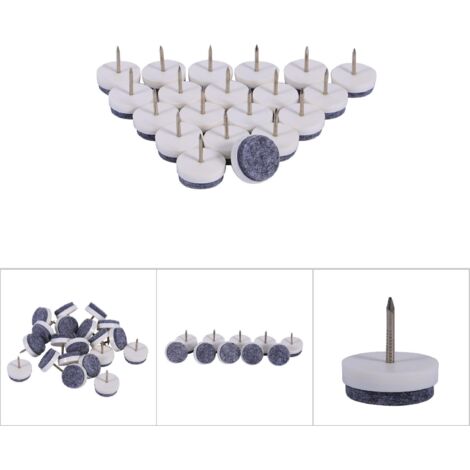 20 Pièces Protège-Sol en Feutre pour Meubles, Coussinets Blancs pour Pieds de Chaise et Table (1/5)