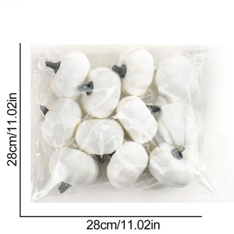 Lot de 12 citrouilles artificielles en mousse pour décorations d'automne, Halloween et Thanksgiving (1/5)