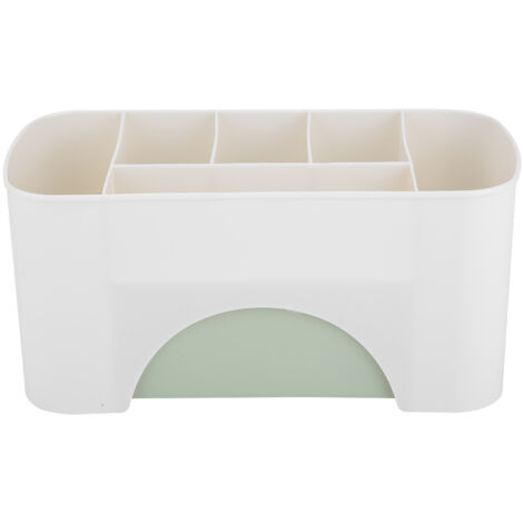 Organisateur de bureau multifonction avec tiroirs pour fournitures et maquillage, rangement vert pour la maison. (1/5)