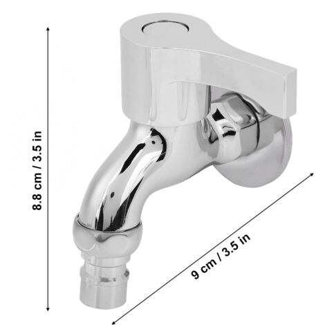 Robinet d'eau mural en acier inoxydable G1/2" pour machine à laver, salle de bain, froid uniquement (1/5)