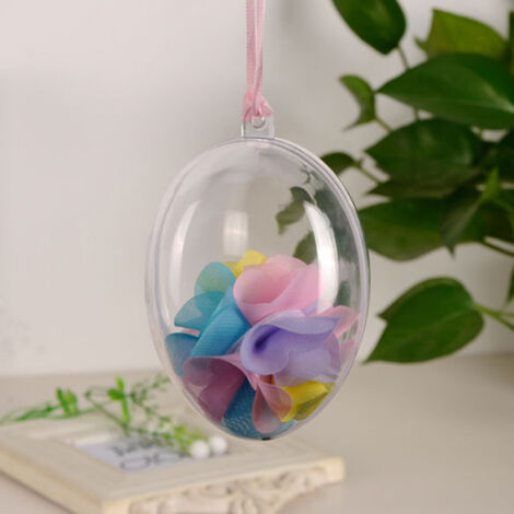 10 Ornements Ovales Transparents Creux en Plastique pour Fleurs Préservées, Décoration de Pâques (1/5)