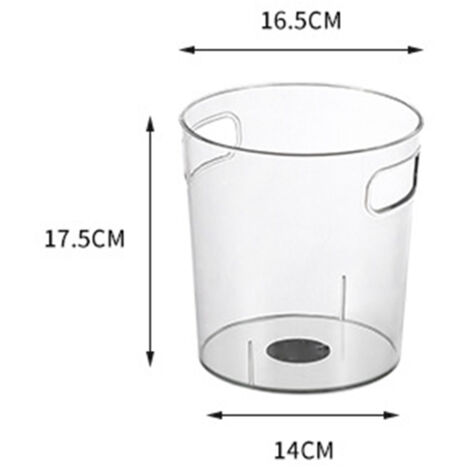 Poubelle de bureau transparente en PET - Seau de rangement pour déchets - 16,5x14x17,5 cm - Cuisine, salon, salle de bain (1/2)