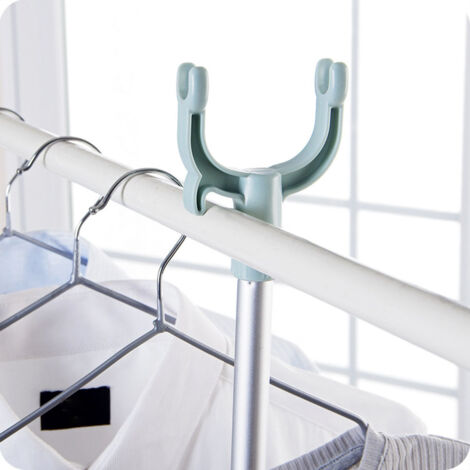 Tige Rétractable Ajustable pour Vêtements avec Fourche et Cintre en Aluminium (1/5)