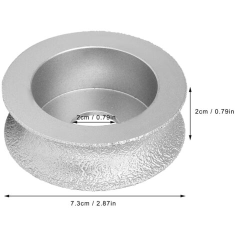 Meule diamantée brasée concave 7,3 cm pour pierre, céramique, verre - Épaisseur 2,0 cm (1/5)