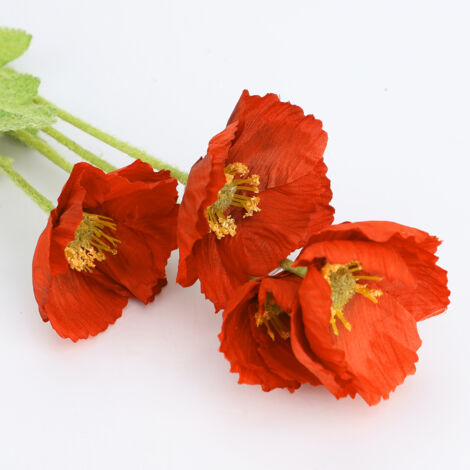 Fleur Artificielle Décorative Rouge Réaliste pour Salon Mariage Décoration Intérieure (1/5)