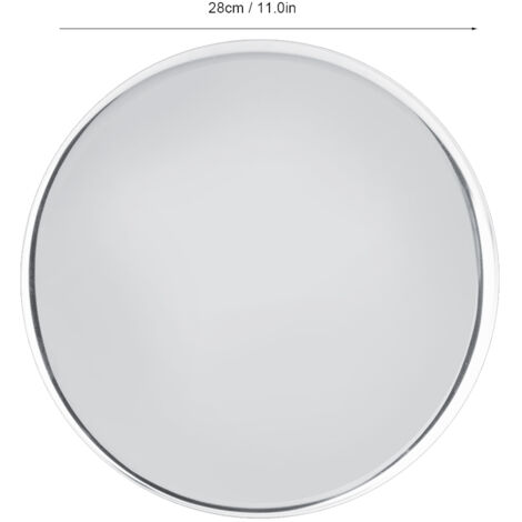 Plateau de service argenté 28 cm pour fruits, snacks et thé, en acier inoxydable, grand modèle rond. (1/5)