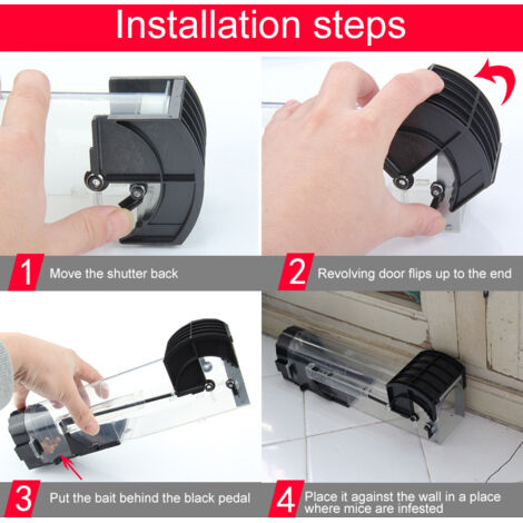 Piège à Souris Automatique Haute Sensibilité Porte Auto-Bloquante pour Intérieur Maison Marron Transparent (1/2)