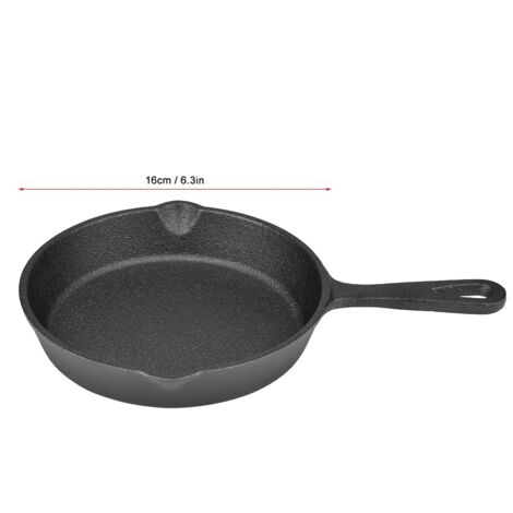 Poêle en Fonte Rétro 16cm et 20cm, Revêtement Anti-adhésif Naturel (16cm) (1/5)