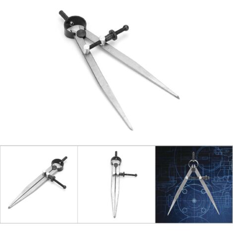 Compass à ailettes en acier 45 pour travail du cuir, compas à ressort et pieds trempés (150mm) (1/5)