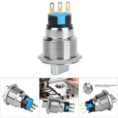 Interrupteur rotatif en acier inoxydable 19mm IP67 à 3 broches et 2 positions (1/5)