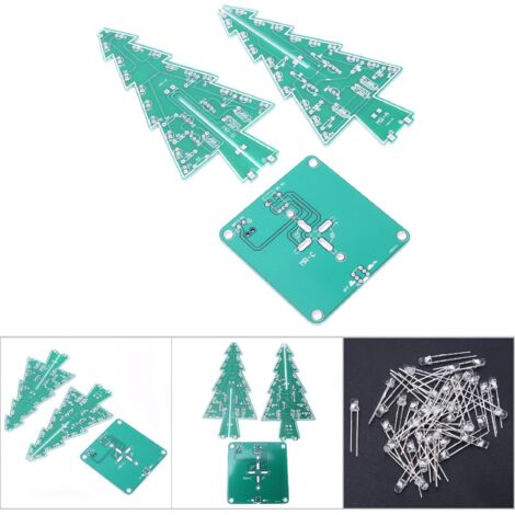 Arbre de Noël LED DIY Kit Électronique 3D - Décoration de Fêtes avec 7 Couleurs Changeantes (1/5)