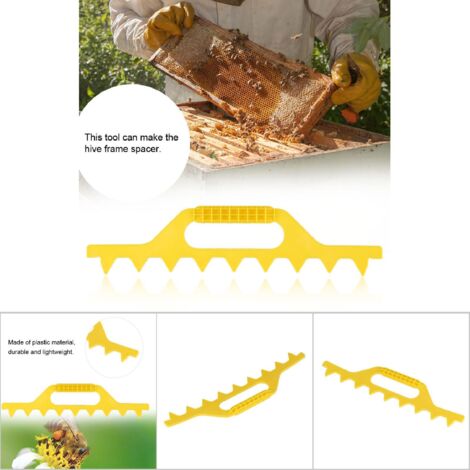 Outil d'espacement pour cadres de ruche, accessoire apicole jaune 8 cadres (1/5)