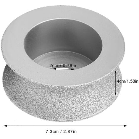 Meule diamantée brasée concave 7,3 cm pour granit, marbre et pierre - 4,0 cm d'épaisseur (1/5)