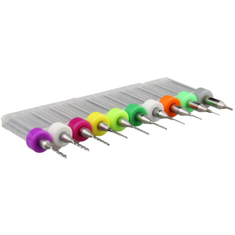10 pièces 0.1-1.0mm Fraises Micro Carbure pour Circuit Imprimé CNC PCB (1/5)