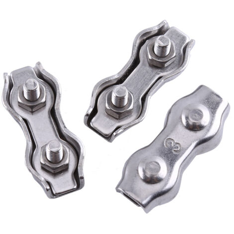 10 Pièces M3 Doubles Attaches pour Câbles en Acier Inoxydable, Serre-Câbles et Pinces (1/5)