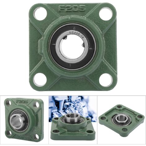 Palier carré UCF205-16 à base solide avec 4 trous de montage, roulement 30mm/25.4mm pour applications industrielles.