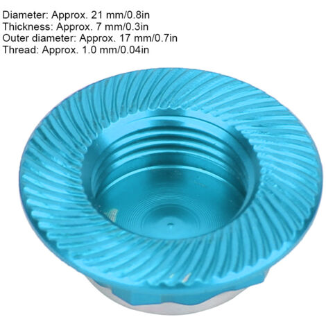 4 Pièces 17mm Alliage d'Aluminium Anti-Poussière Écrou de Roue pour Voiture RC 1/8 (Bleu) (1/5)