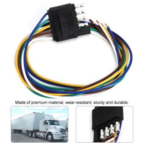 Connecteur d'Extension de Câble de Remorque 5 Broches Plat, 25 Pouces (1/5)