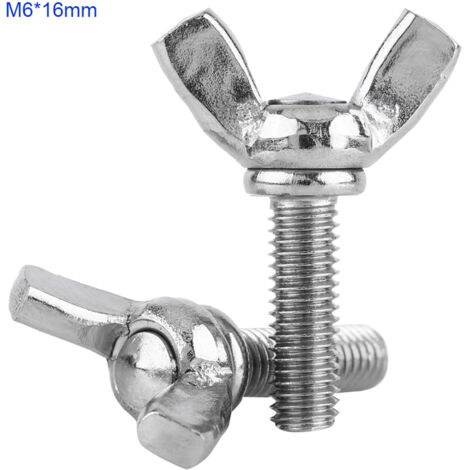 5 Pièces Boulons à Ailettes M6 Acier Inoxydable 304 Antirouille DIN316 (M6x16) (1/2)