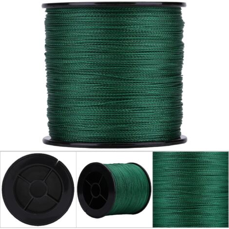 Ligne de Pêche Tressée PE 500m 4 Brins Très Résistante Cordage Multifilament Vert (8) (1/5)