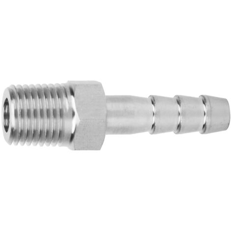 2PCS Raccord Rapide 1/4 Pouce BSPT Mâle en Acier Inoxydable, Jonction Barb pour Tuyau (BSPT1/4-6mm) (1/5)